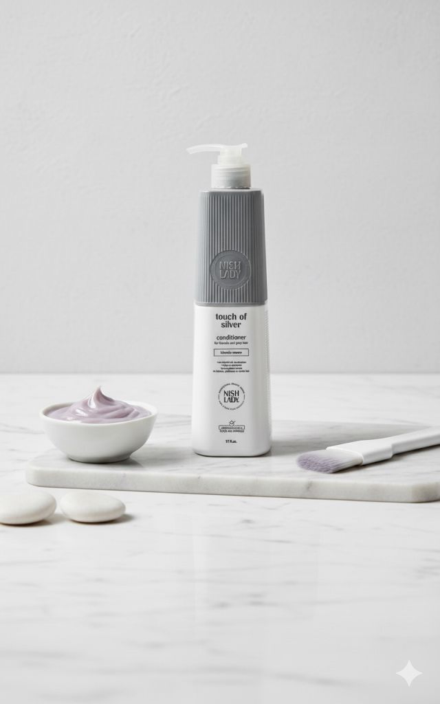 Balsam de păr pentru păr blond si gri NISH LADY - Touch of Grey 503ml