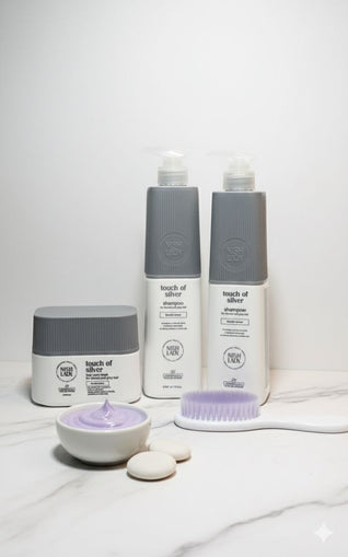 Set Șampon, Balsam & Mască pentru Păr Blond și Gri – NISH LADY Touch of Silver